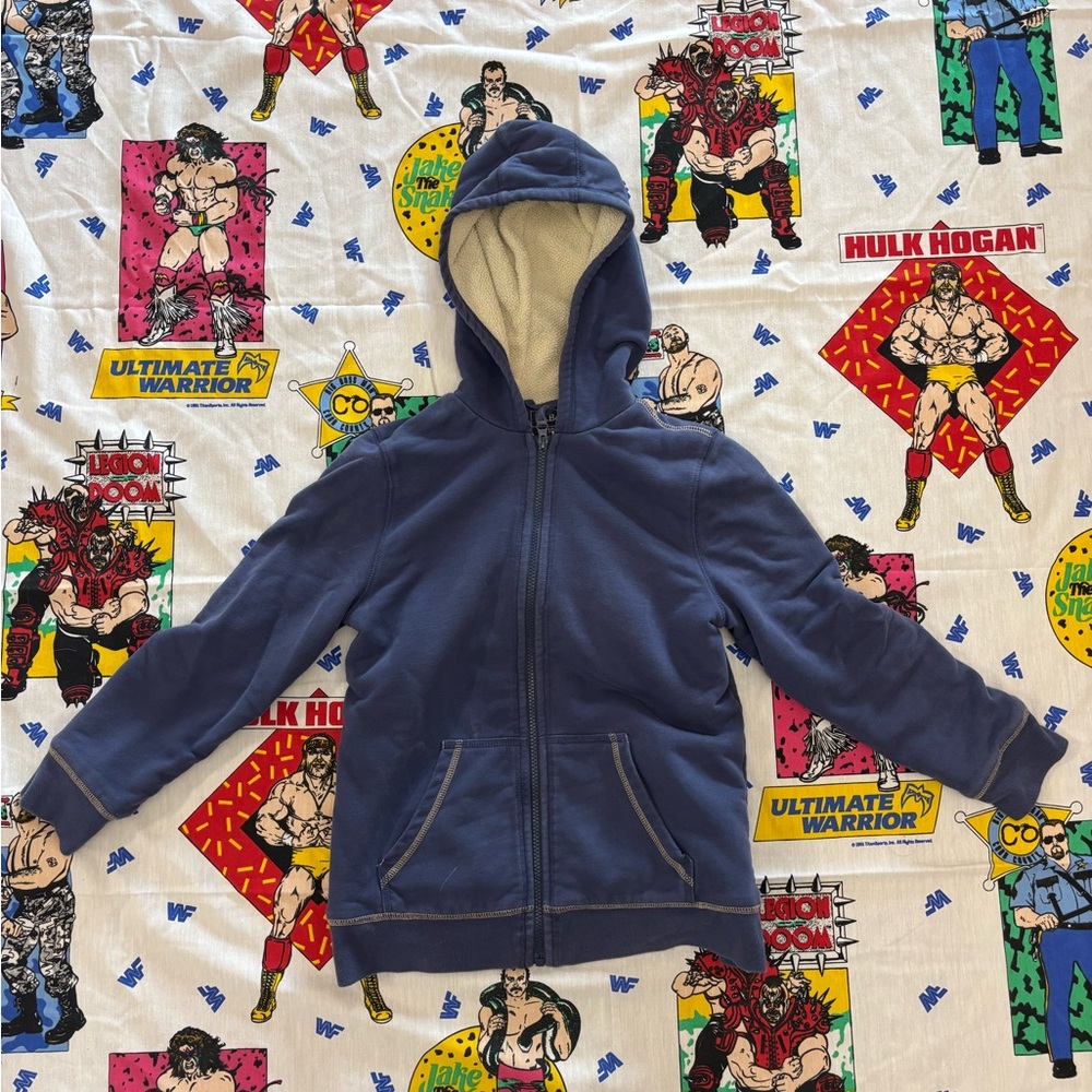 Blue L.L.Bean Zip-up Hoodie with Fleece Lining Youth M 10-12